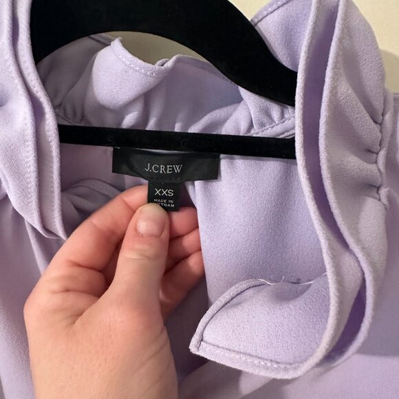 J. Crew lavender blouse with ruffle collar and sleeves - size XXS - Picture 3 of 4